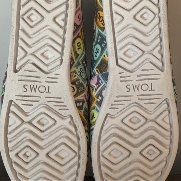 💰 TOMS MONOPOLY MONEY EUC SHOES SIZE 7 🎩 - Picture 7 of 8